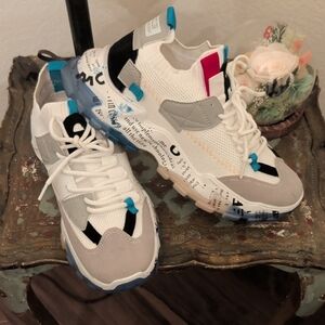 Stylish Women's Sneakers with Blue and White Accents